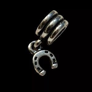 🐴 RETIRED!! AUTHENTIC PANDORA GOOD LUCK HORSE SHOE CHARM STERLING SILVER